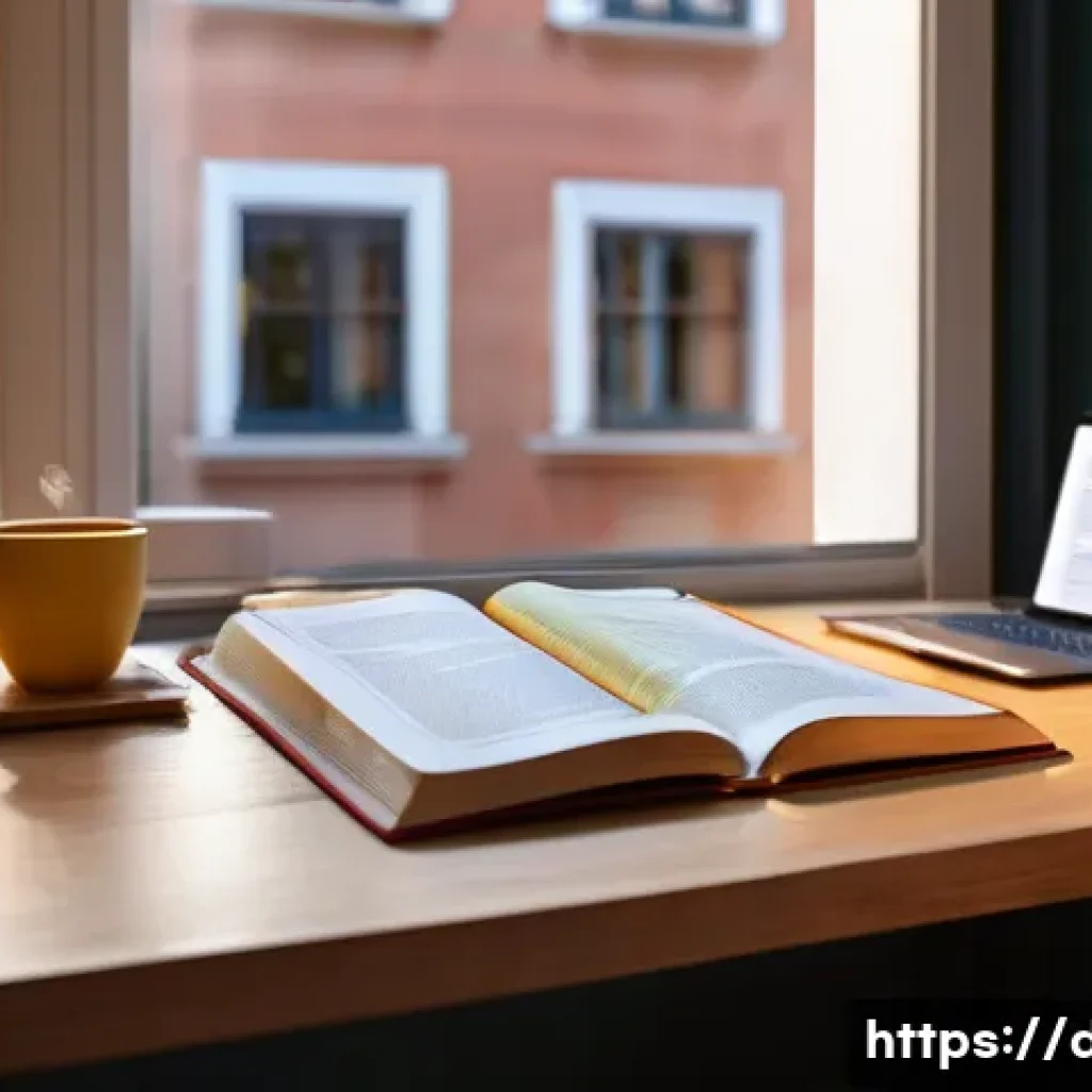 유통관리사 시험 준비비용 - A cozy study environment featuring a young adult studying for a distribution management exam: a wood...