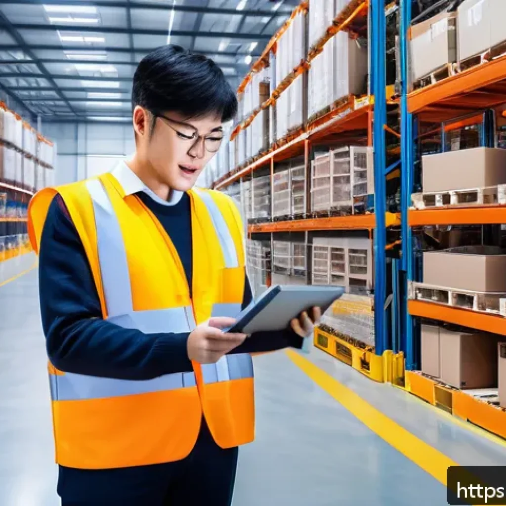 유통관리사로 입사 가능한 대기업 - A modern corporate logistics warehouse scene with diverse employees wearing business casual attire a...